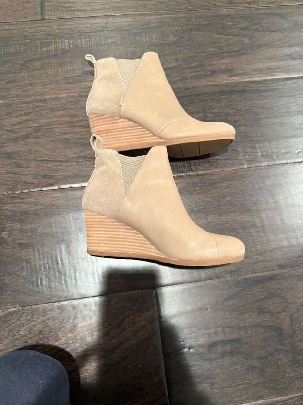 Toms Tan Wedge Chelsea Ankle Booties